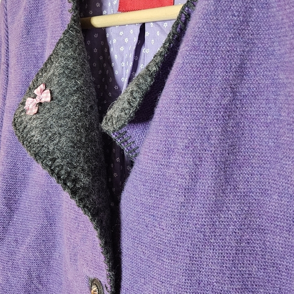 Purple cardigan wool Giesswein - Picture 3 of 12